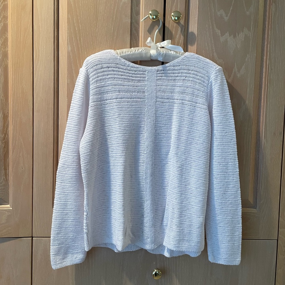 Nic + Zoe White Knit Sweater Size XL
